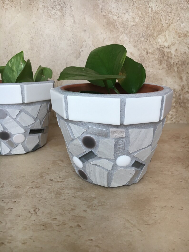 kitchen window plant container Small mosaic flower pots outdoor storage pot handmade patio planter tile /& glass pots succulent planters