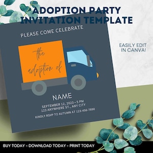 Adoption Party Invitation l Adoption Invite l Infant Adoption Invite l Foster Care Adoption Invitation l Rainbow l Fully Editable