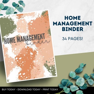 Home Management Binder l Home Organization Binder l Home Organization l Bill Binder l Finance Binder l Home Binder