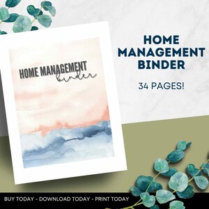 Home Management Binder l Home Organization Binder l Home Organization l Bill Binder l Finance Binder l Home Binder