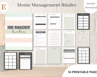 Home Management Binder: 34 Printable Organizer Pages (Digital Download)