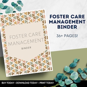 BEST SELLER Foster Care Binder / Adoption Organization + Management Binder . 8.5 x 11 in . Printable . Digital Download