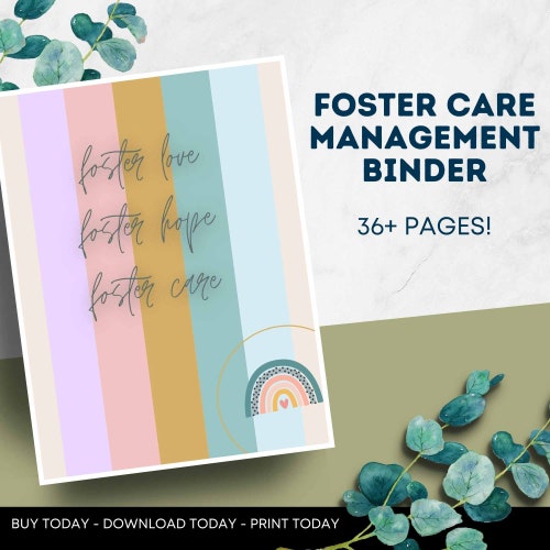 Foster Care / Adoption Organization Binder . 100 Pages . 8.5 Etsy