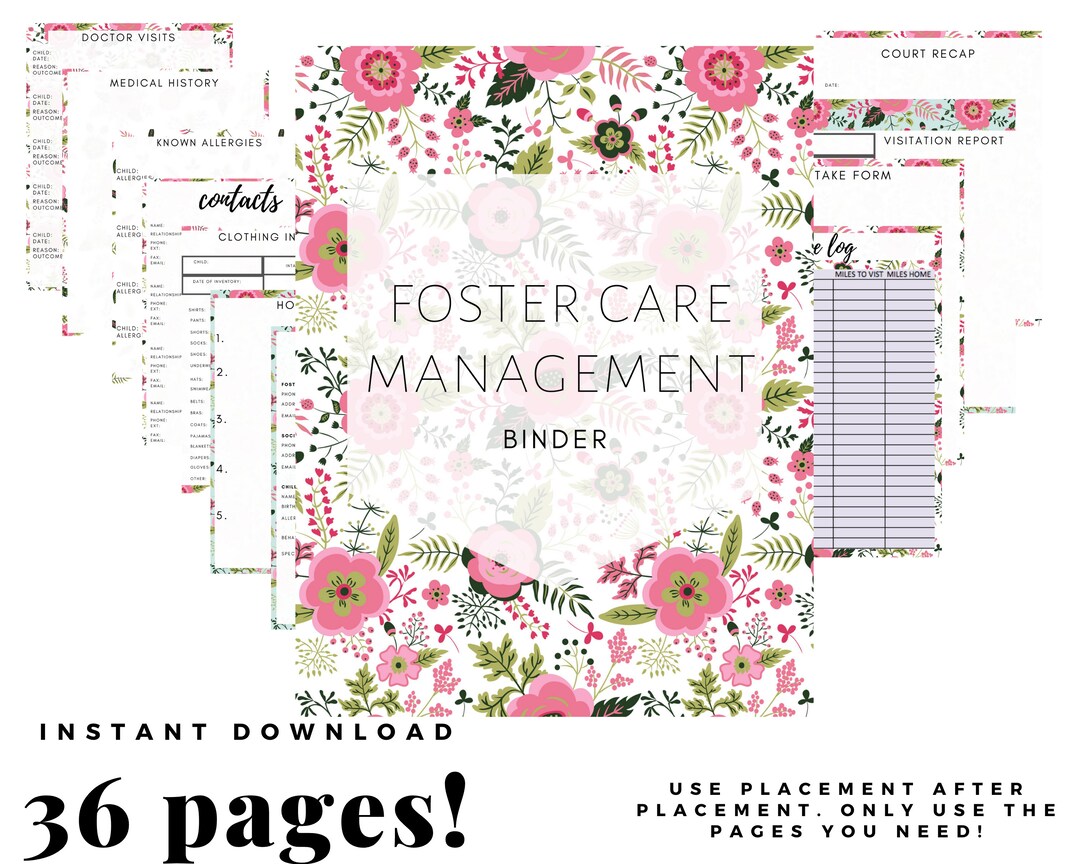 Foster Care Binder / Adoption Organization Management Binder . 8.5 X 11