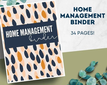 Home Management Binder | 34 Printable Organizer Pages (Digital Download)