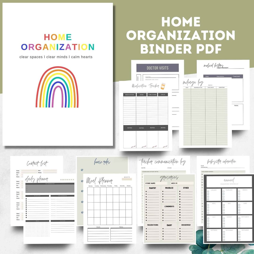 Home Management Printable Binder | Household Planner (digital Download ...