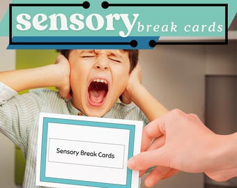 Sensory Break Cards, Calming Activities for ADHD, Autism