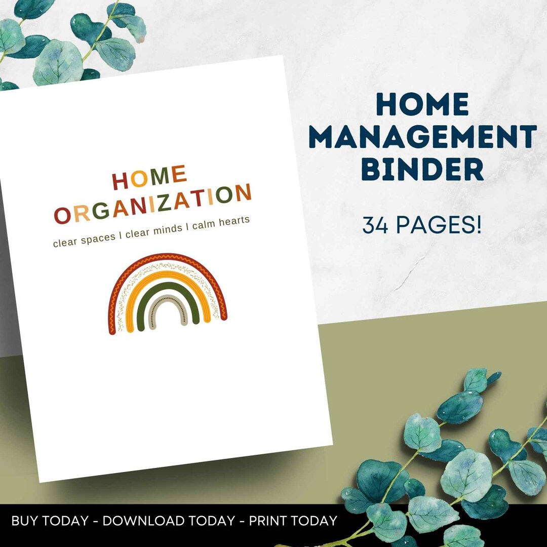 Home Management Binder Printable | 34-page Household Planner (digital ...