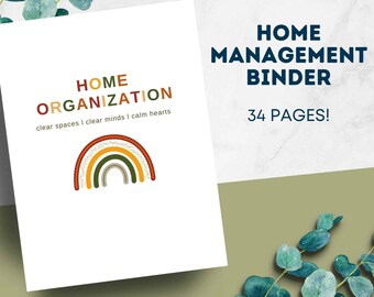 Home Management Binder Printable | 34-Page Household Planner (Digital Download)