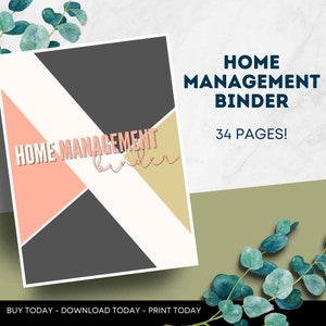 Home Management Binder l Home Organization Binder l Home Organization l Bill Binder l Finance Binder l Home Binder