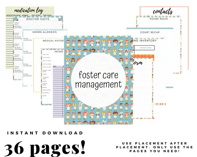 Foster Care Binder / Adoption Organization Management Binder Etsy