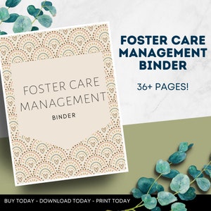 BEST SELLER Foster Care Binder / Adoption Organization + Management Binder . 8.5 x 11 in . Printable . Digital Download