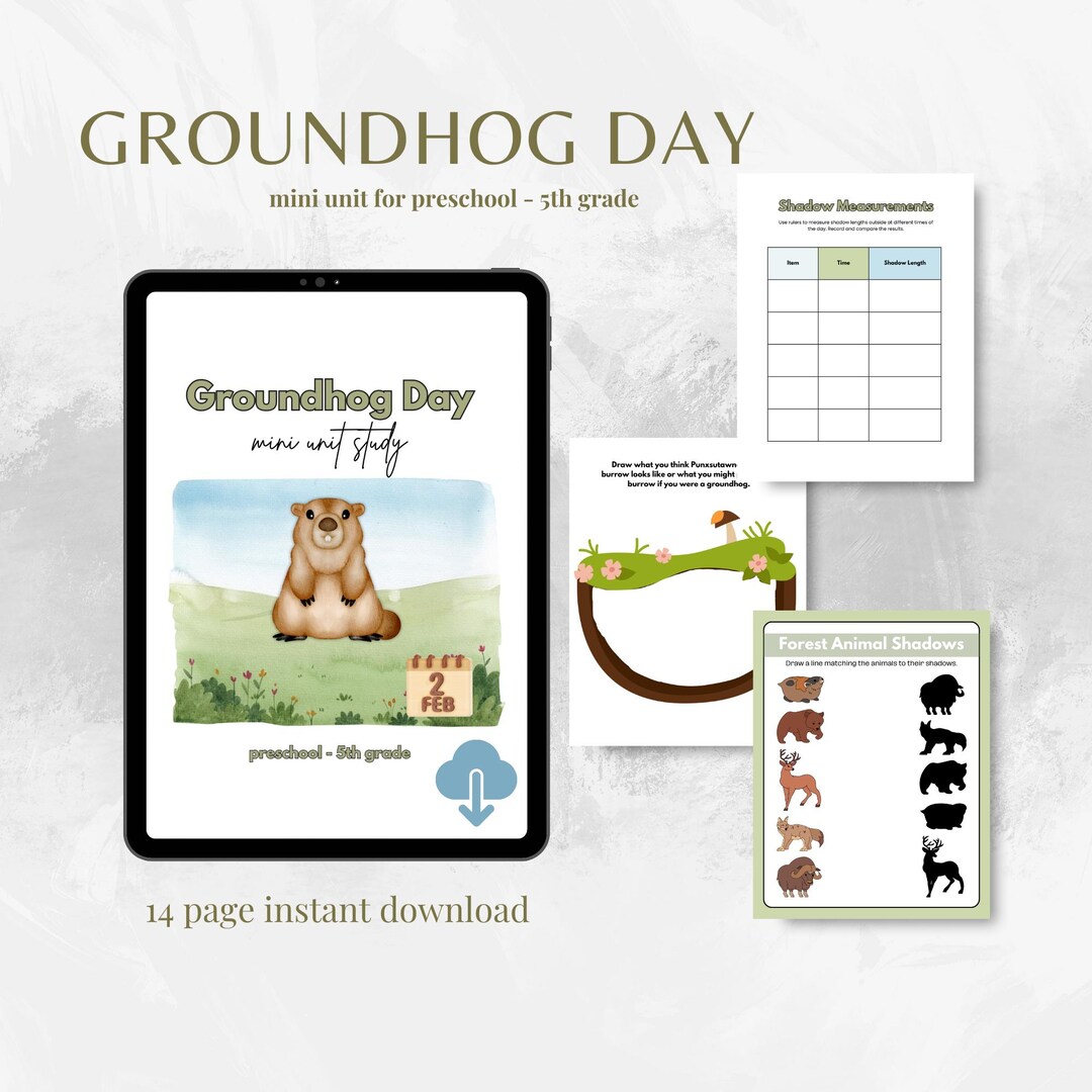 Groundhog Day Unit Study, Educational Activities (digital Download) - Etsy