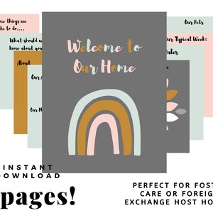 Foster Care / Foreign Exchange Student Welcome to our Home Binder / Welcome to Our Home / Welcome Binder / Welcome to Our Home Digital