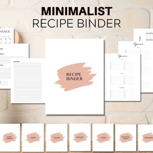 Wöchentliche Mahlzeit & Rezept Organizer: Druckbare Ordner Vorlage mit Menü-Planer, Einkaufsliste und Rezeptkarten