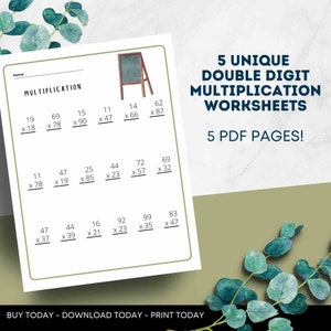Double Digit Multiplication Worksheets l Multiplication Quiz l Multiplication Homework l Practice l Tests l Homeschool l Math l School Work