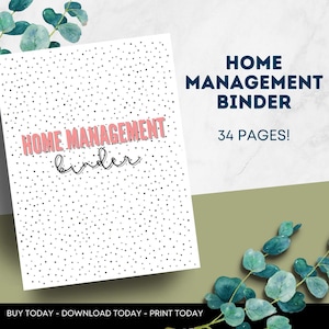 Home Management Binder l Home Organization Binder l Home Organization l Bill Binder l Finance Binder l Home Binder