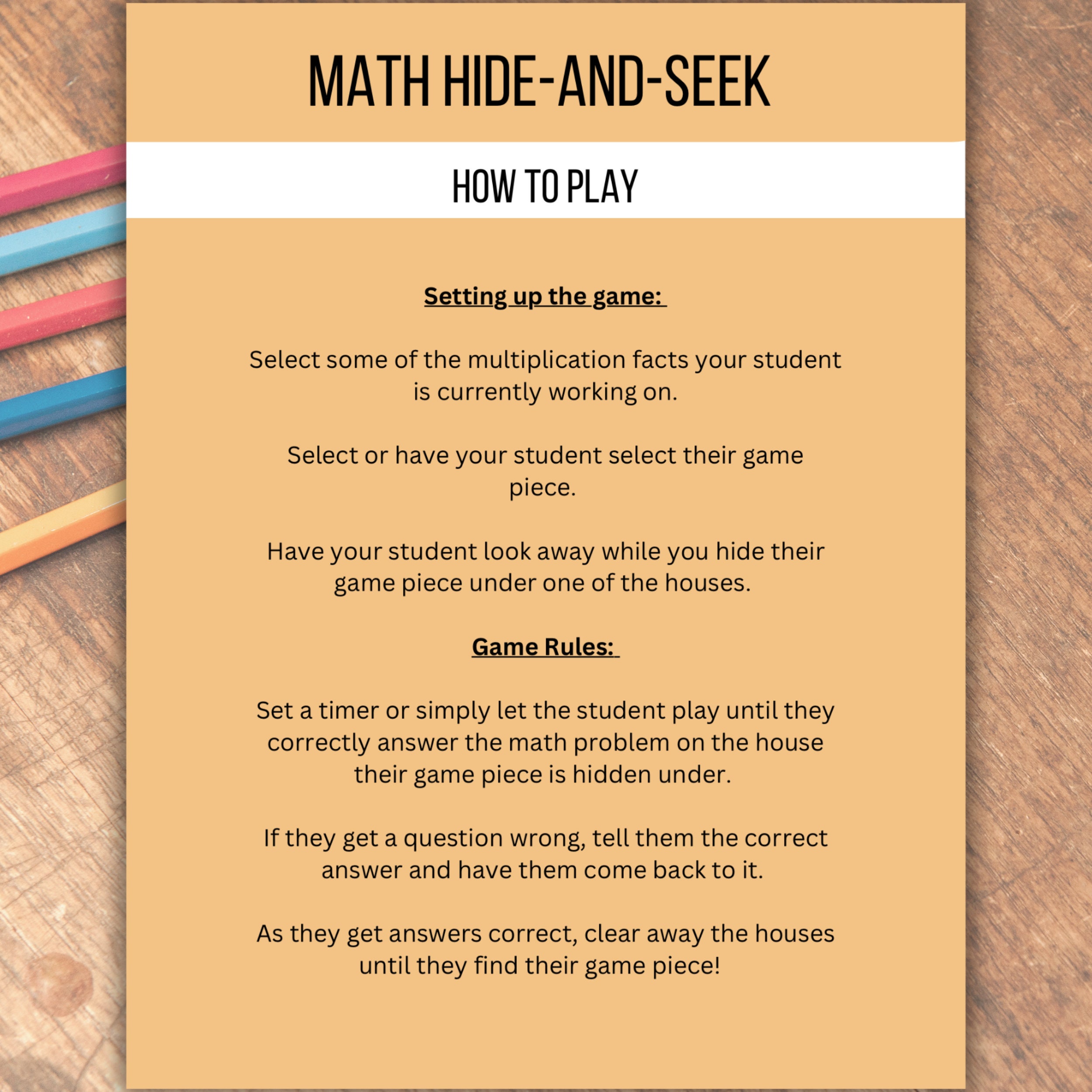 Printable Hide & Seek Multiplication Game: Fun Way to Master ...