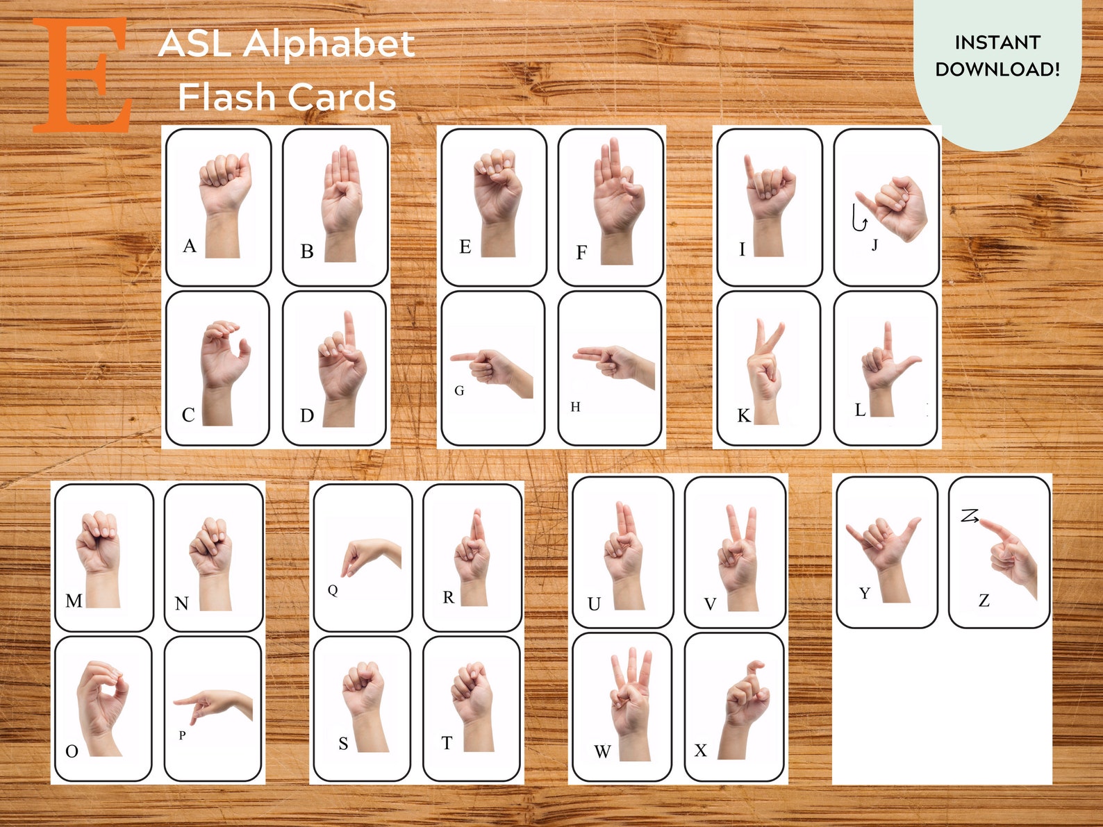Educational Sign Language Flashcards - Ideal Montessori Material for ...