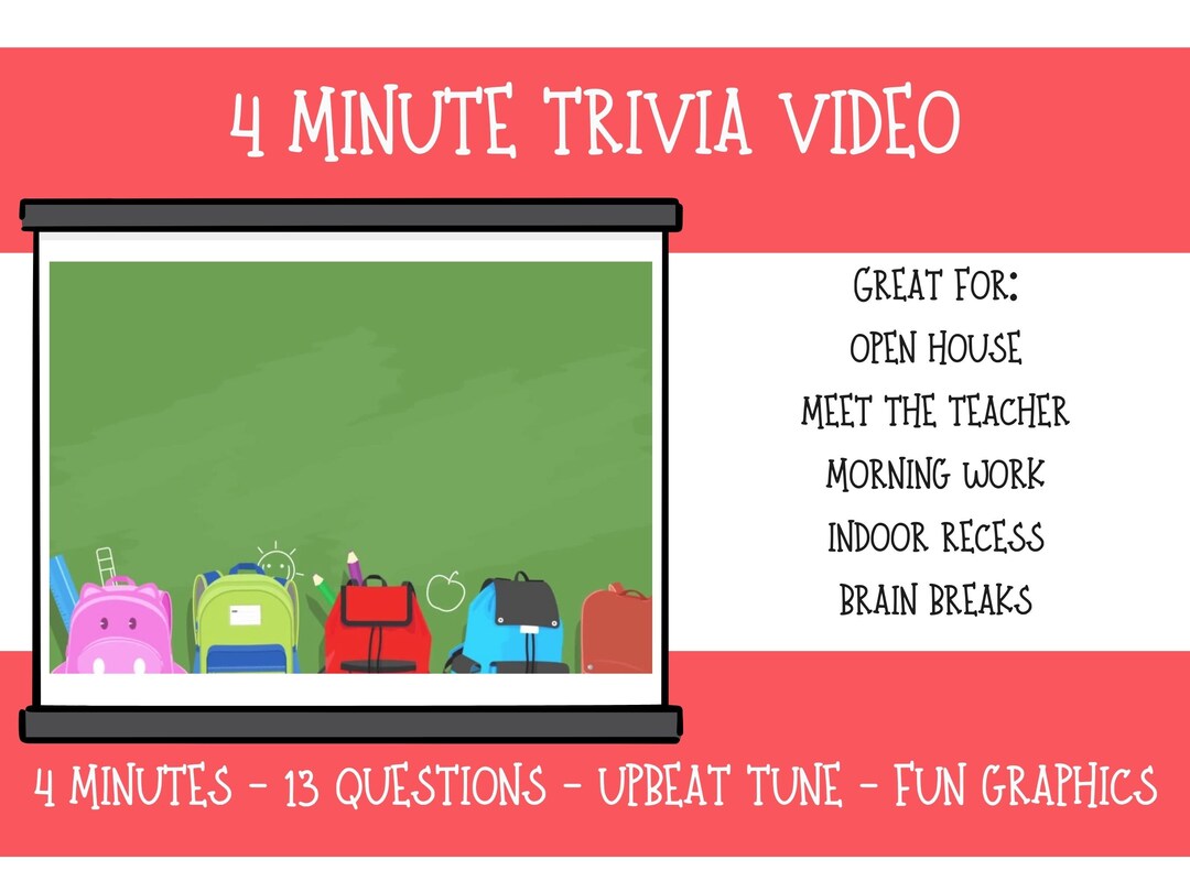 Trivia Intro Video Open House Trivia Video, 13 Questions (MP4 Digital Download) - Etsy
