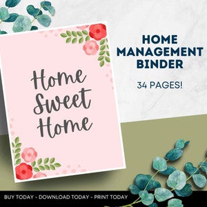 Home Management Binder l Home Organization Binder l Home Organization l Bill Binder l Finance Binder l Home Binder