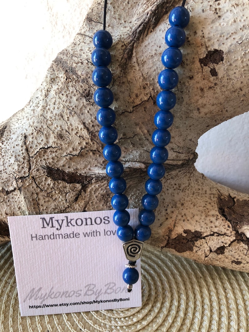 Greek koboloi / worry beads / anti stress/ anti smoke / Greek traditional handmade resin kompoloi Blue