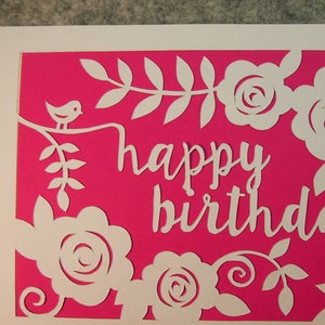 Happy birthday papercut card