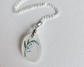 Lily of the Valley, Flower Pendant, Sea Glass Pendant, Sea Glass, Sterling Silver, Amy Nemeth, Art, Flowers, May Birth Flower