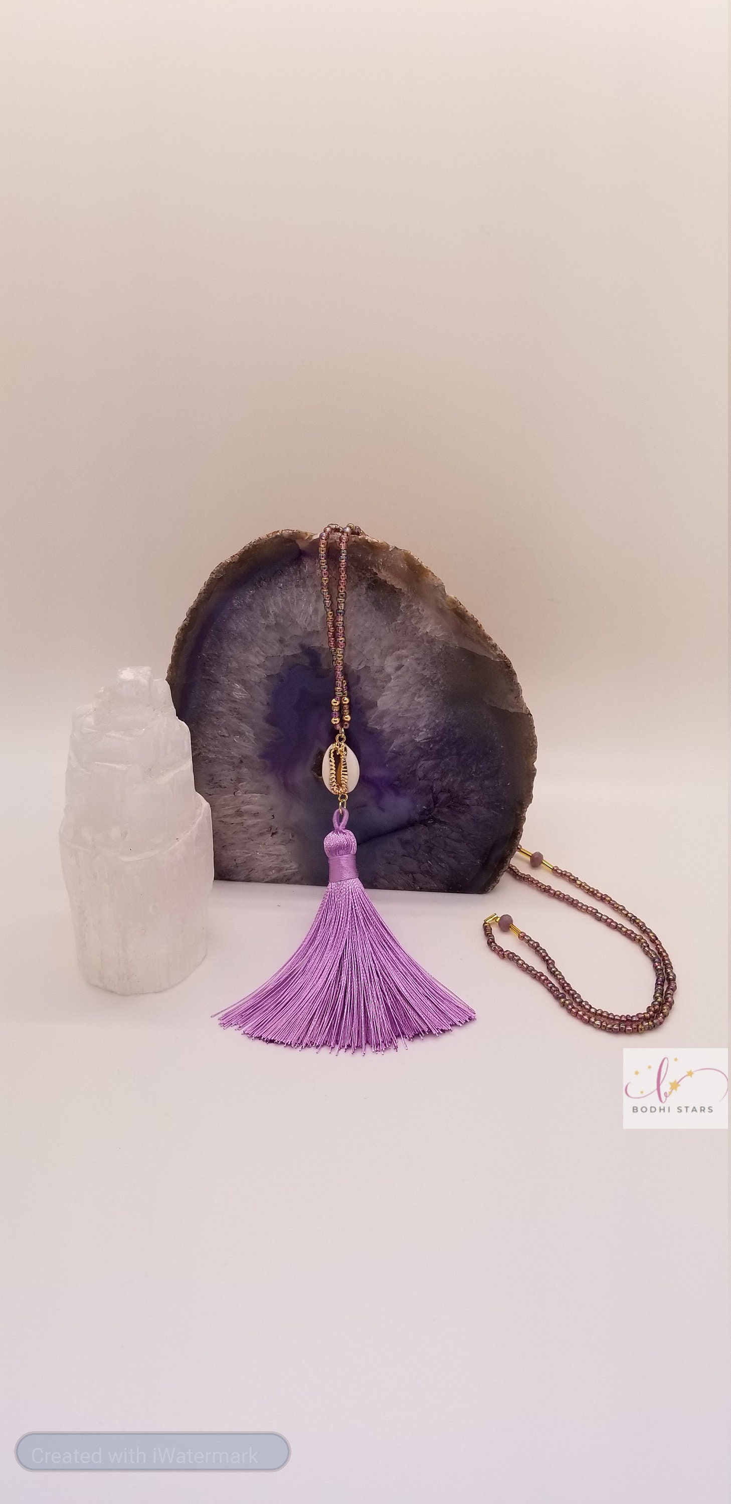 Collier Pendentif Perles De Verre + Boucles D'oreilles Assorties - Multicolore - Feuille