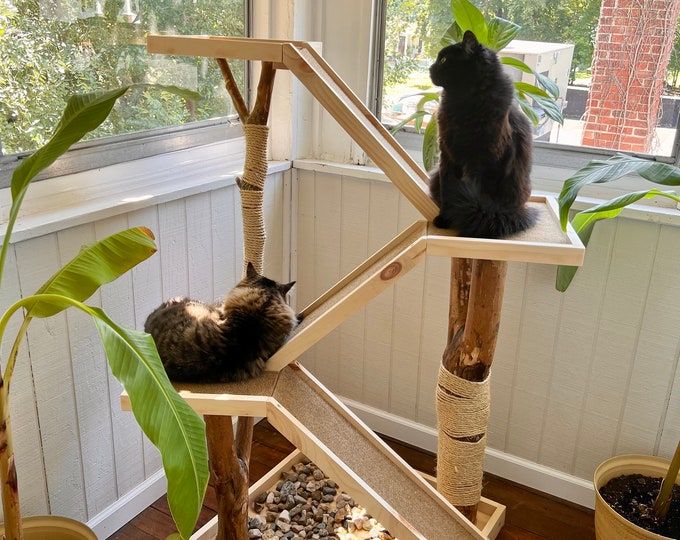 Natural Branch Cat Tree read Full Description Etsy