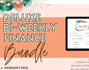 Budget Planner biweekly Excel Template Financial Tracker Debt Snowball Payoff Digital