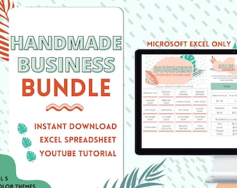 Handmade Business Planner | Small Business Planner | Business Spreadsheet | Business Organizer | Sales Tracker | Excel Template