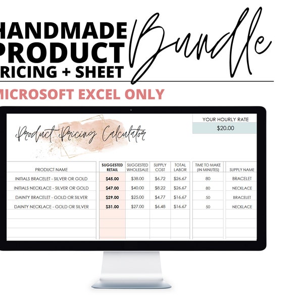 Pricing Template Excel Etsy