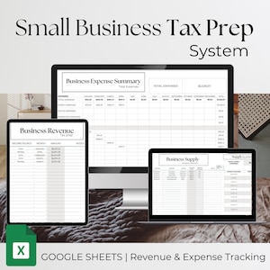 Business Tax Prep Planner | Digital Google Sheets Finance Tracker, Income & Expense