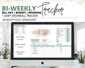 Bi-Weekly Budget Planner: Excel Template with Debt Snowball Tracker