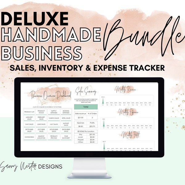 Digital Business Planner Etsy Small Business - Excel Template  Financial Inventory Expense Tracker