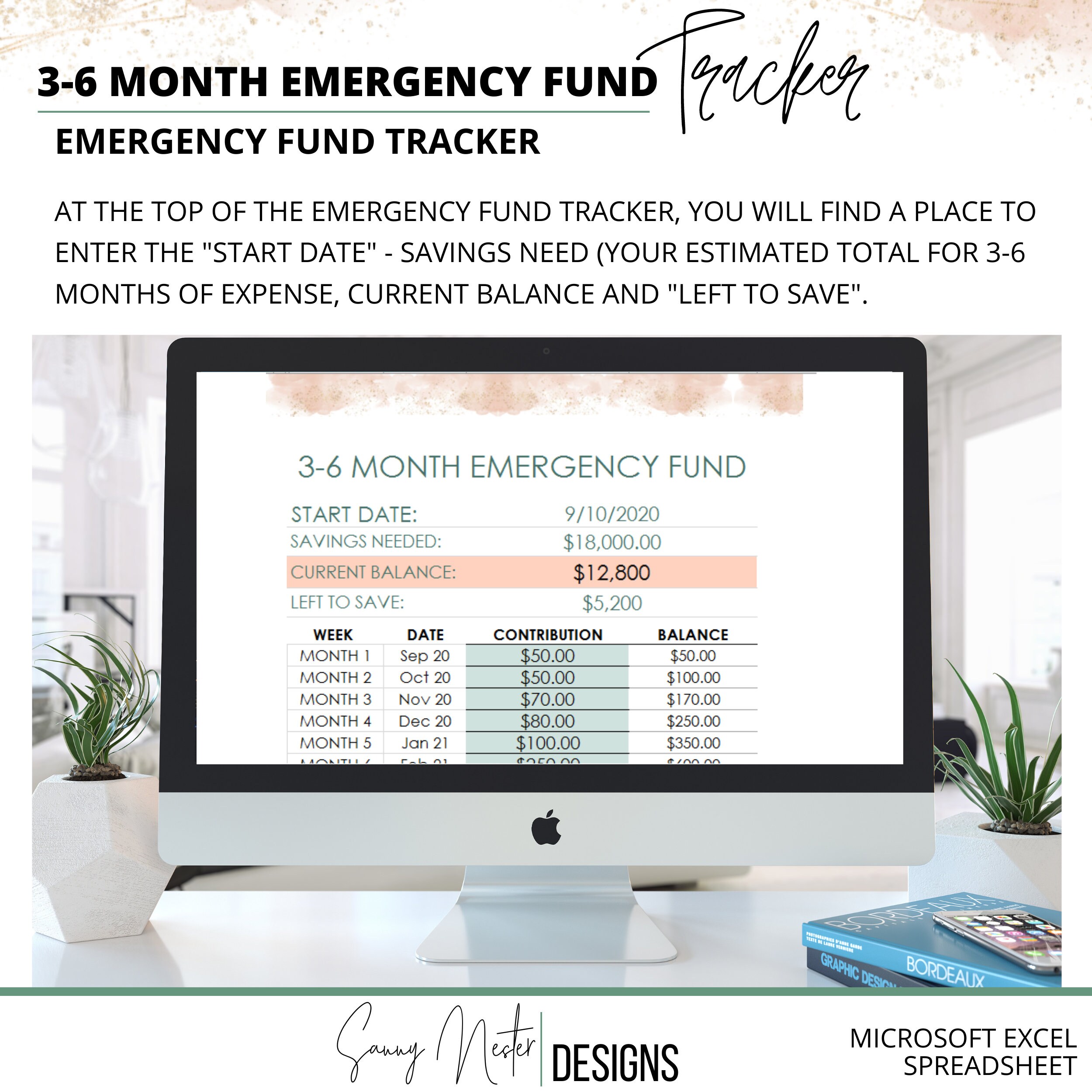 Emergency Fund Savings Tracker Dave Ramsey Baby Steps Budget Excel ...