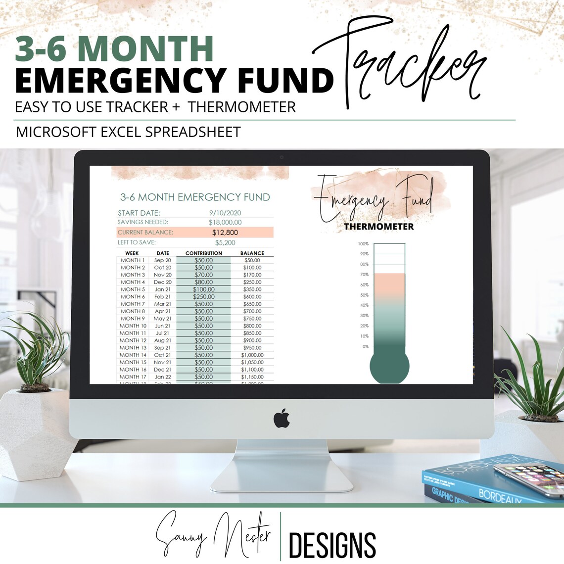 Emergency Fund Savings Tracker Dave Ramsey Baby Steps Budget Excel ...
