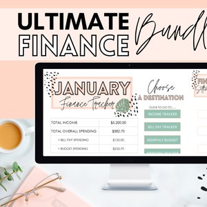 Digital Budget Planner Template Monthly - Excel Financial Spreadsheet Tracker Book
