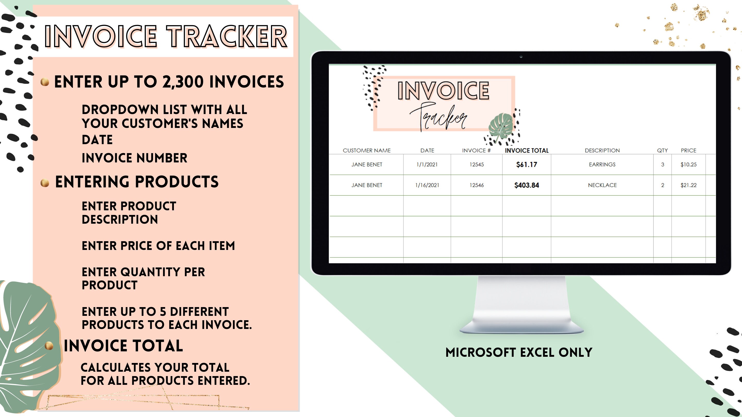 Invoice Template Business Planner Client Tracker - Etsy