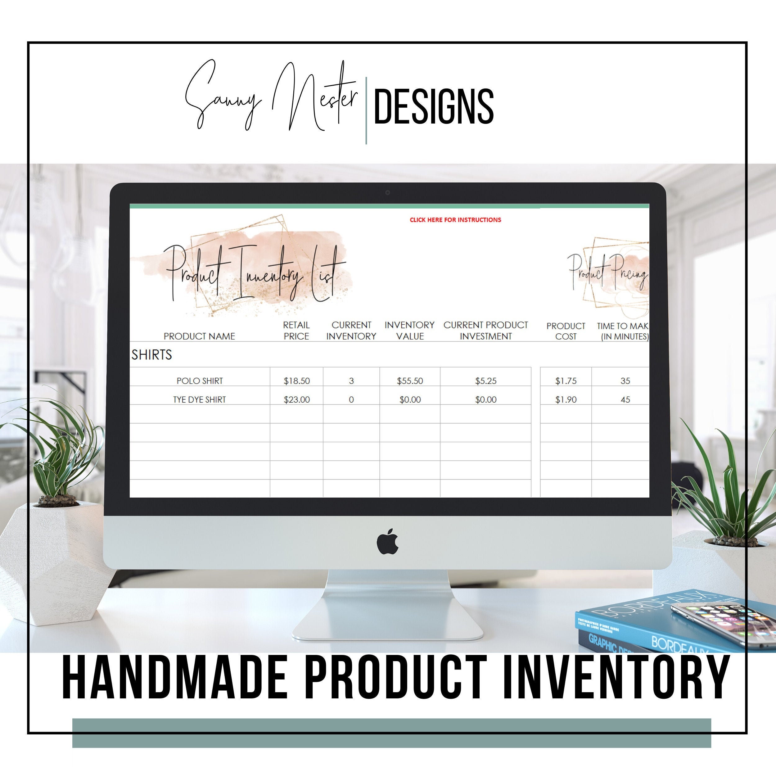 Inventory Tracker Small Business Business Planner Excel | Etsy