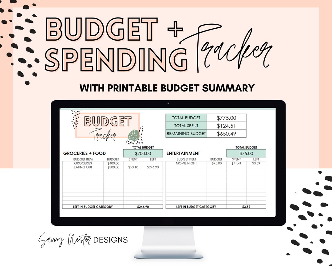 Excel Budget Template - Expense Tracker Digital Financial Planner ...