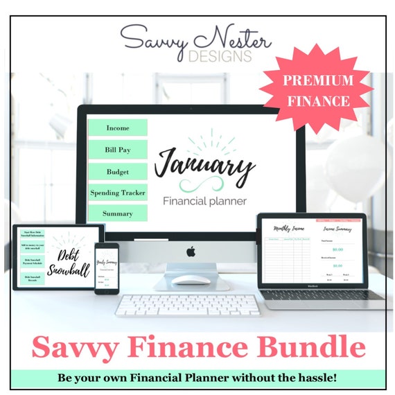 finance budget planner weekly income track excel debt etsy