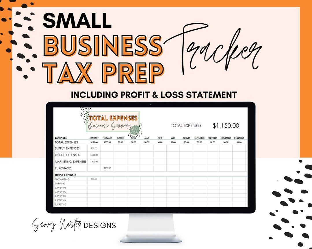 Small Business Planner Expense Tracker Etsy Excel Template Financial ...