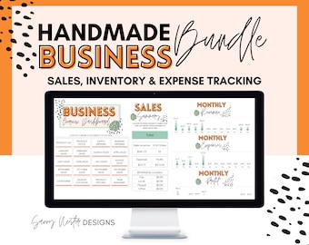 Handmade Business Planner | Small Business Planner | Business Spreadsheet | Business Organizer | Sales Tracker | Excel Template