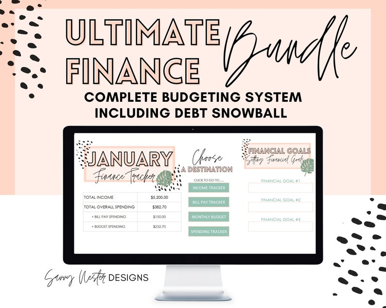 Monthly Digital Budget Planner Template - Excel Financial Spreadsheet Tracker Book 