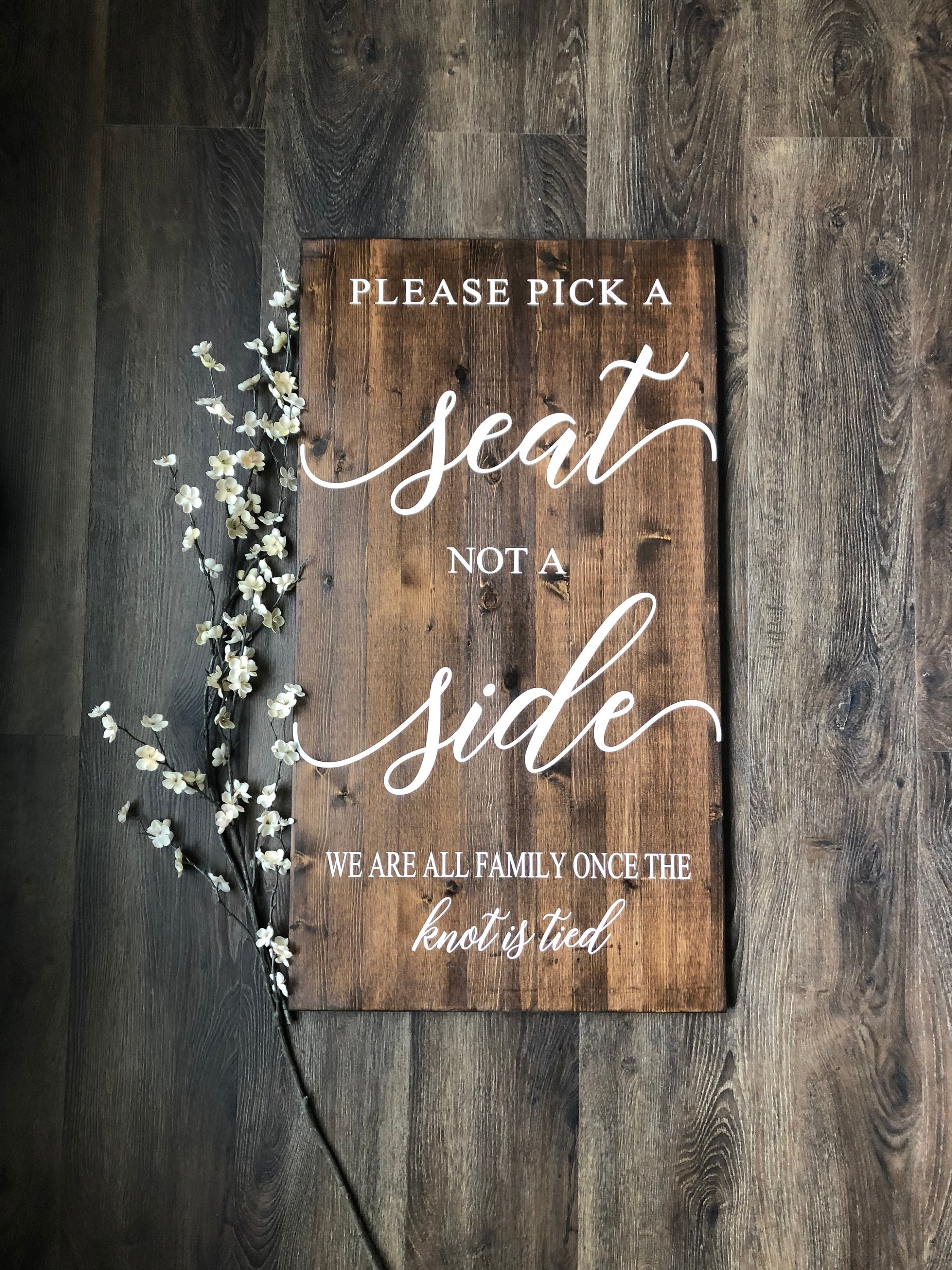 Please choose a seat not a side. Rustic seating sign. Rustic wedding s –  Bridges2You