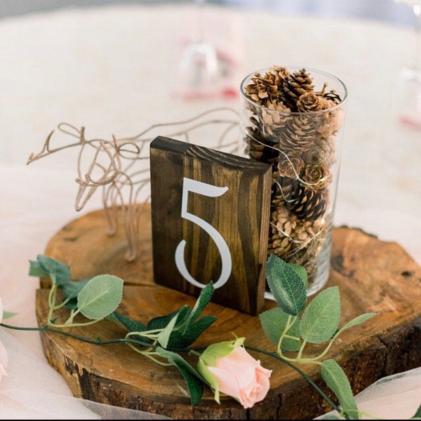 Wedding Table Numbers - Double Sided Table Numbers - Rustic Table Numbers - Single Sided Wood Table Numbers - Rustic Wedding Decor