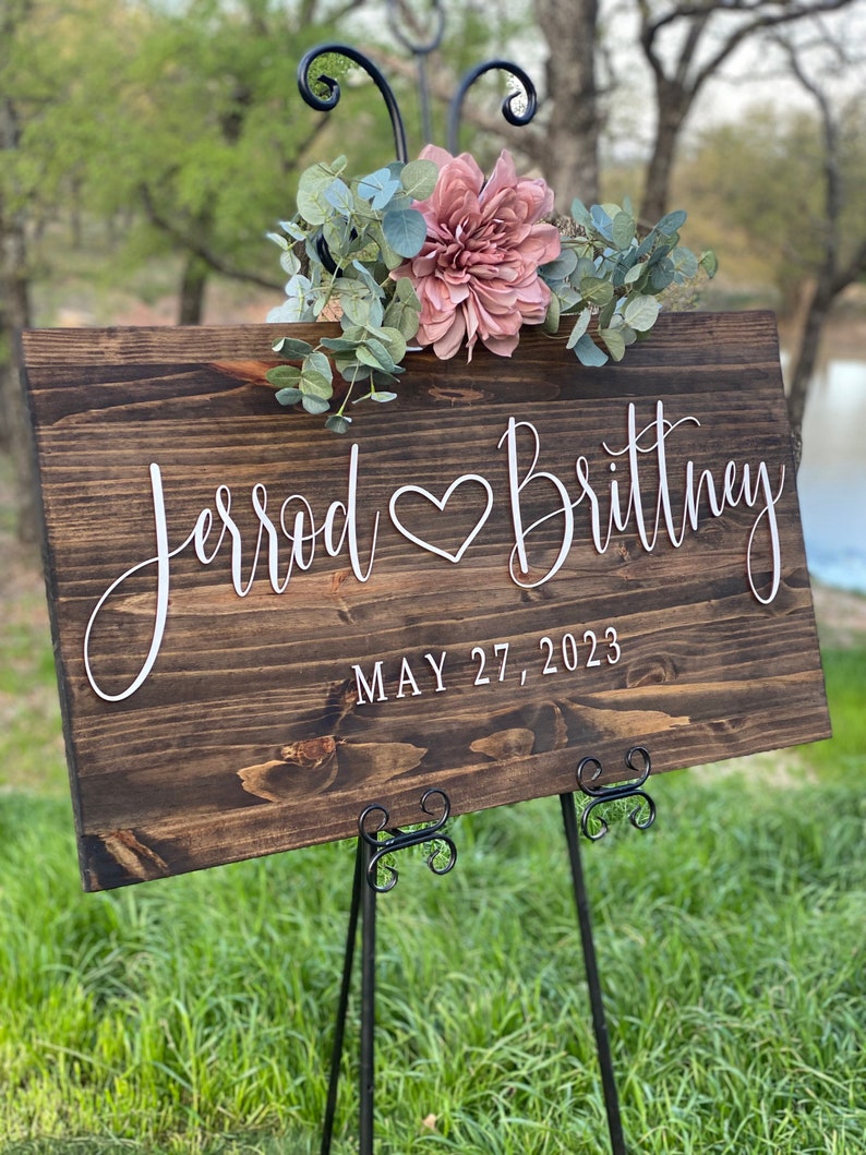 Wedding Welcome Sign Wedding Entrance Sign Rustic Wedding Decor Rustic Wedding Sign Wedding Venue Sign Country Wedding Bestselle imagem 6