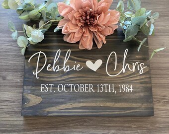 Personalized Wedding Welcome Sign | Rustic Wood Anniversary Gift